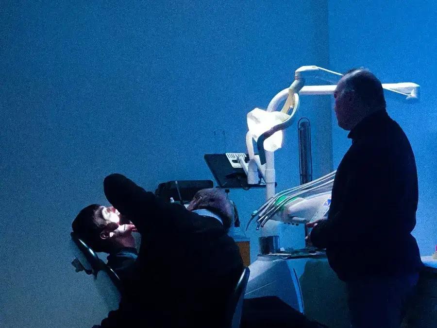 Patient sleeping during dental care